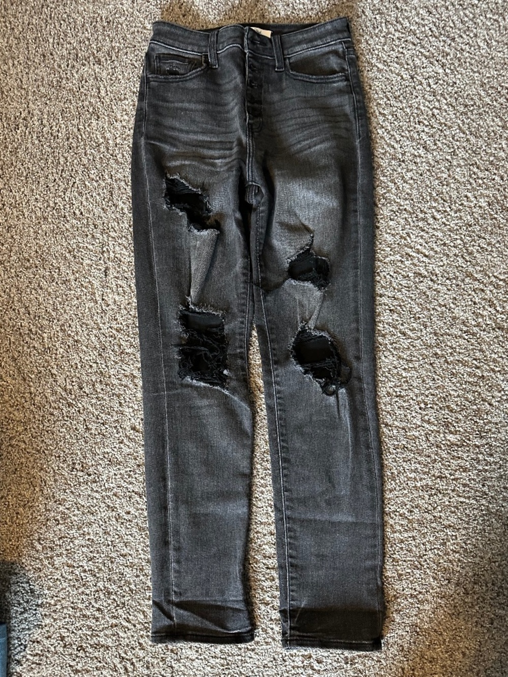 Willow Root distressed mom Jean black sz 25